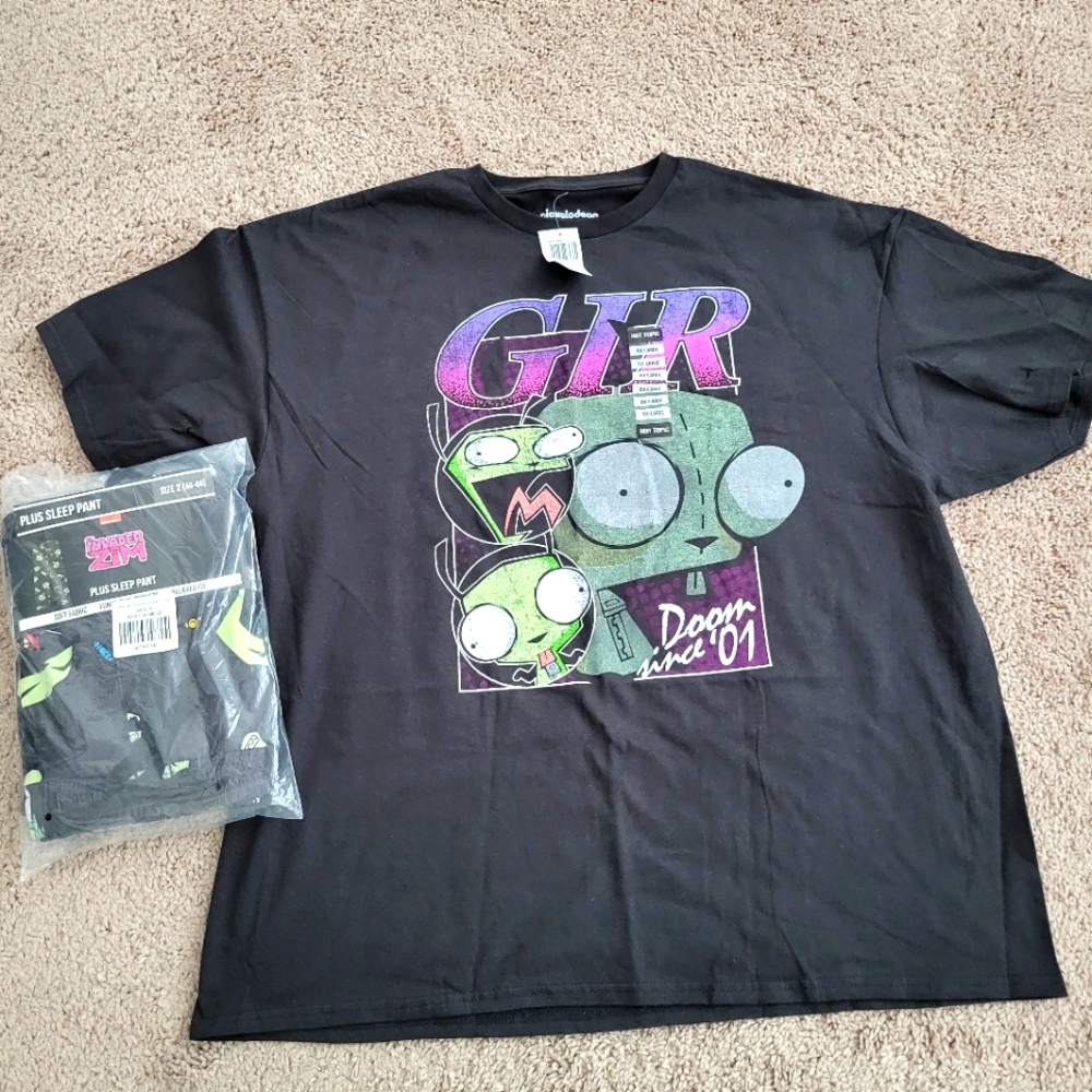 Invader Zim Shirt And Pajama Pants - XXL And Size 2 (40-44)  Brand New With Tags